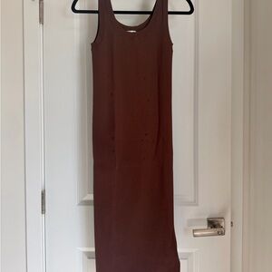 Chic Sleeveless Brown Midi Dress